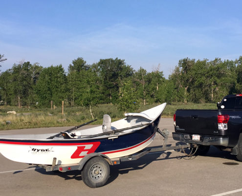 fly fishing in the bow river float boat in calgary alberta