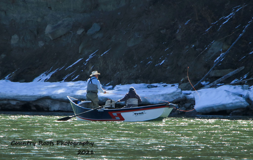 fly fishing bow river drift boat