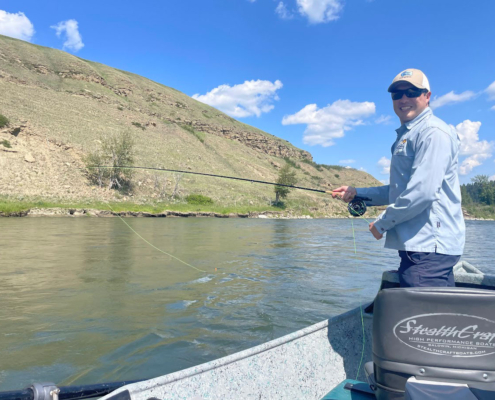 happy fly fishing on bow river