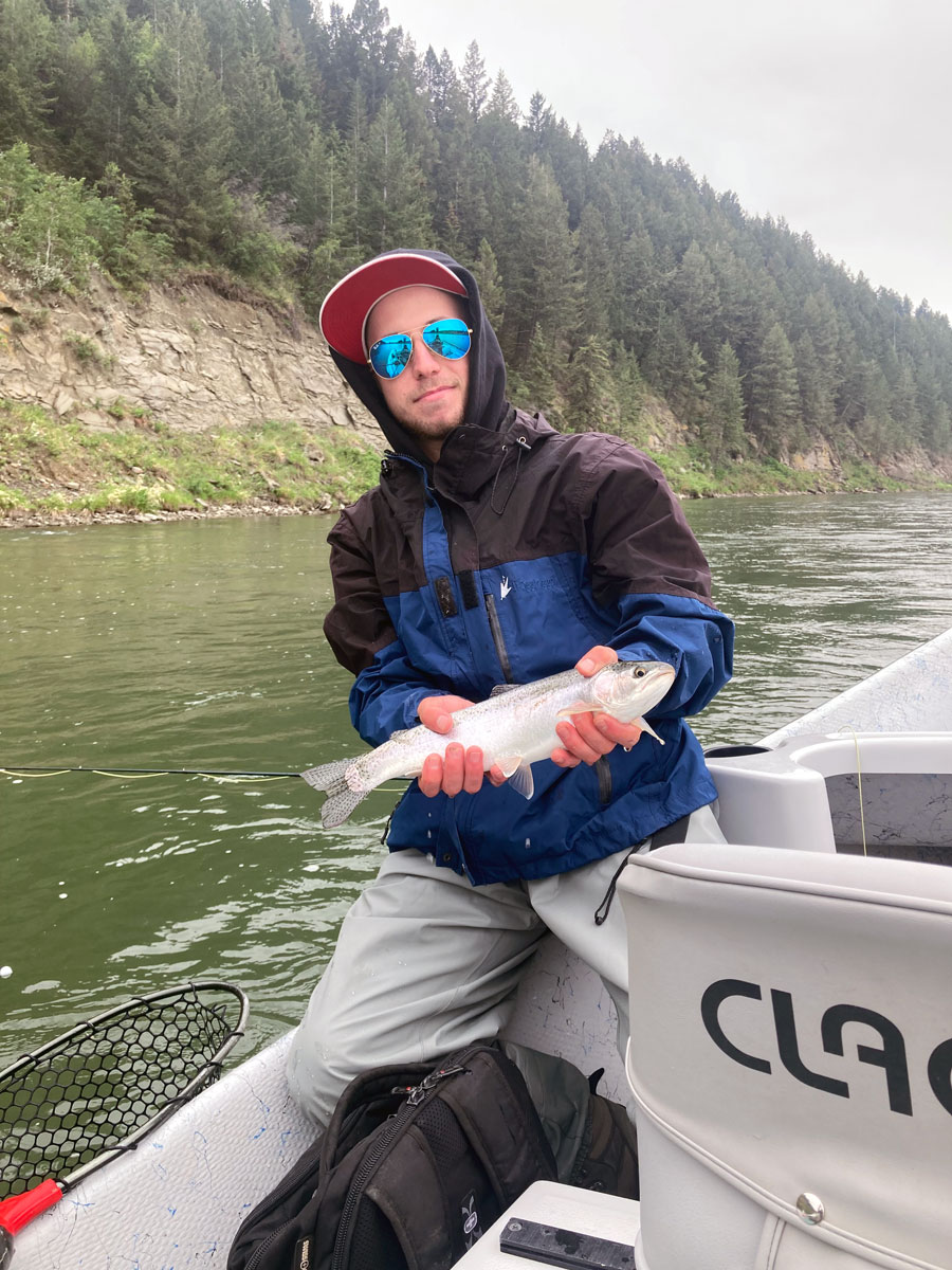 beginner fly fishing lessons on bow river with George.