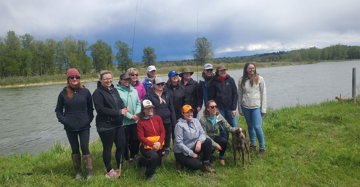Corporate fly fishing trip with bow river fly fishing.