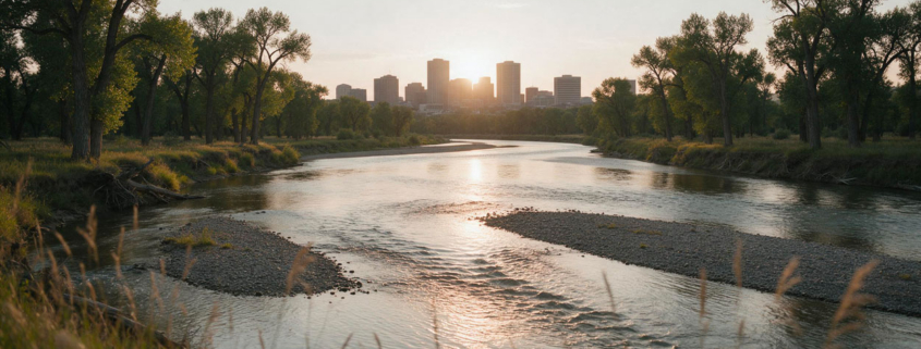 Bow river fly fishing in Calgary, Alberta